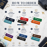 Travel & Luggage Embroidered Keychains | Personalized Travel Tags & Custom Logo Keychains