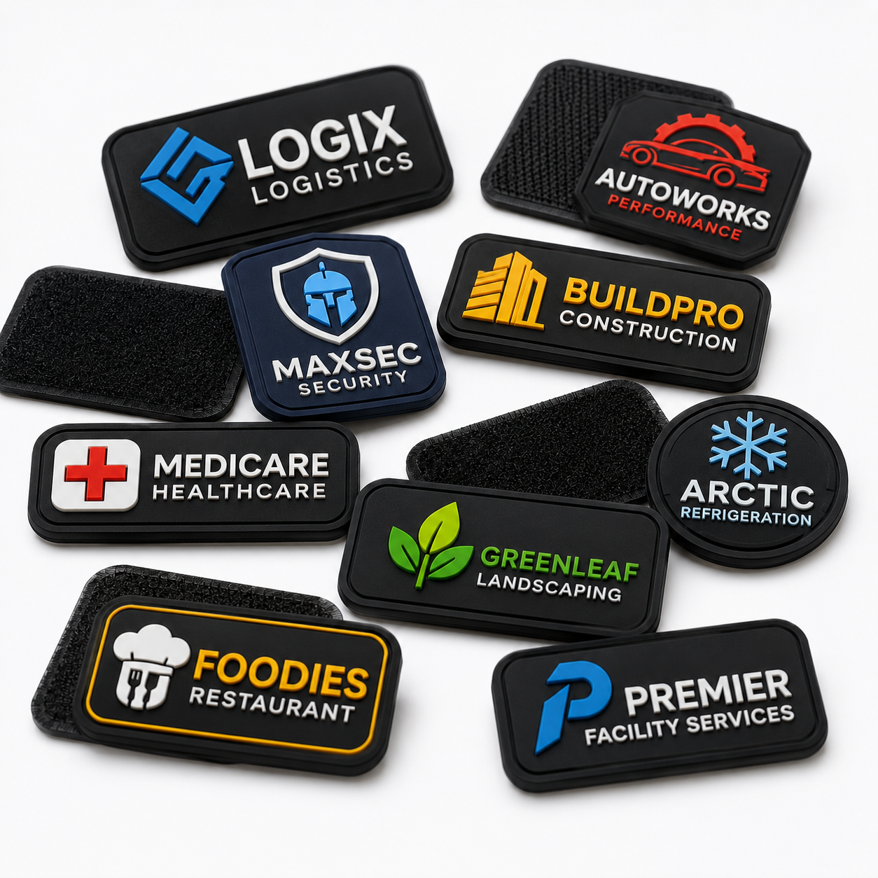 Corporate PVC Logo Patches | Custom 3D Rubber Logo Patches for Business Uniforms & Branding