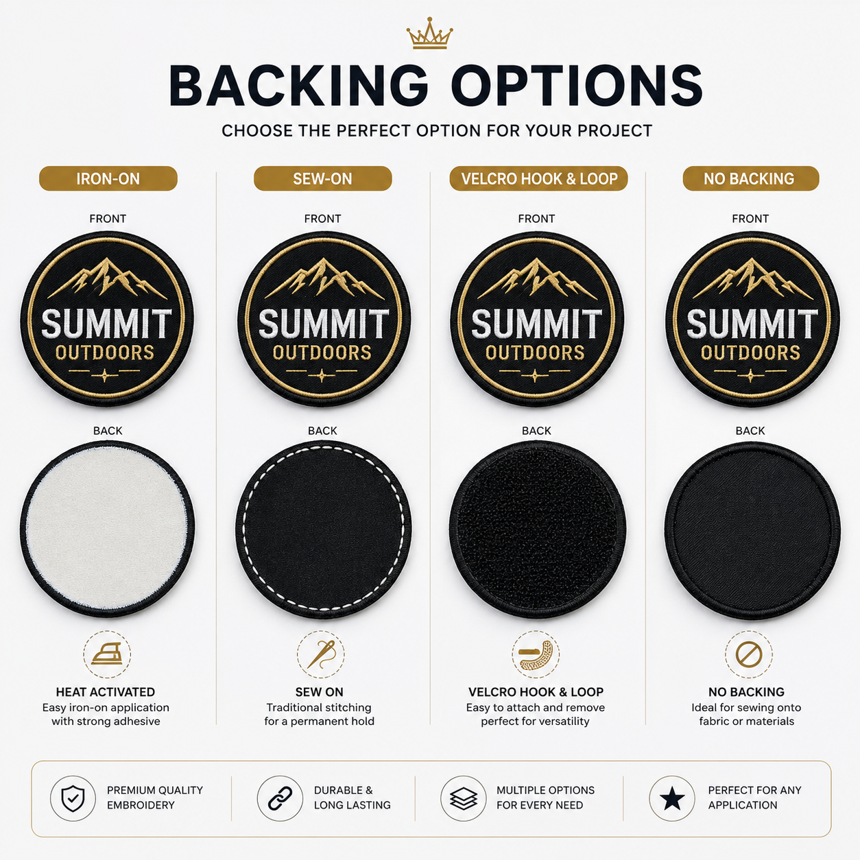 Custom Jacket & Hat Embroidered Patches | Premium Personalized Logo Patches for Caps & Apparel