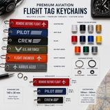 Aviation Flight Tag Keychains | Custom Embroidered Remove Before Flight Jet Tags