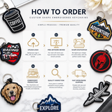 Custom Shape Embroidered Keychains | Personalized Logo Keychains in Any Shape