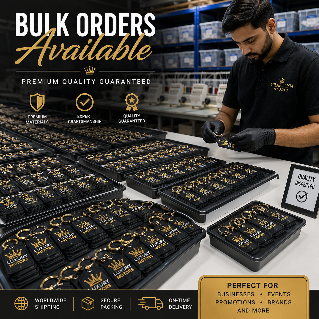 Luxury Custom Embroidered Keychains | Personalized Logo, Name & Premium Promotional Keychains