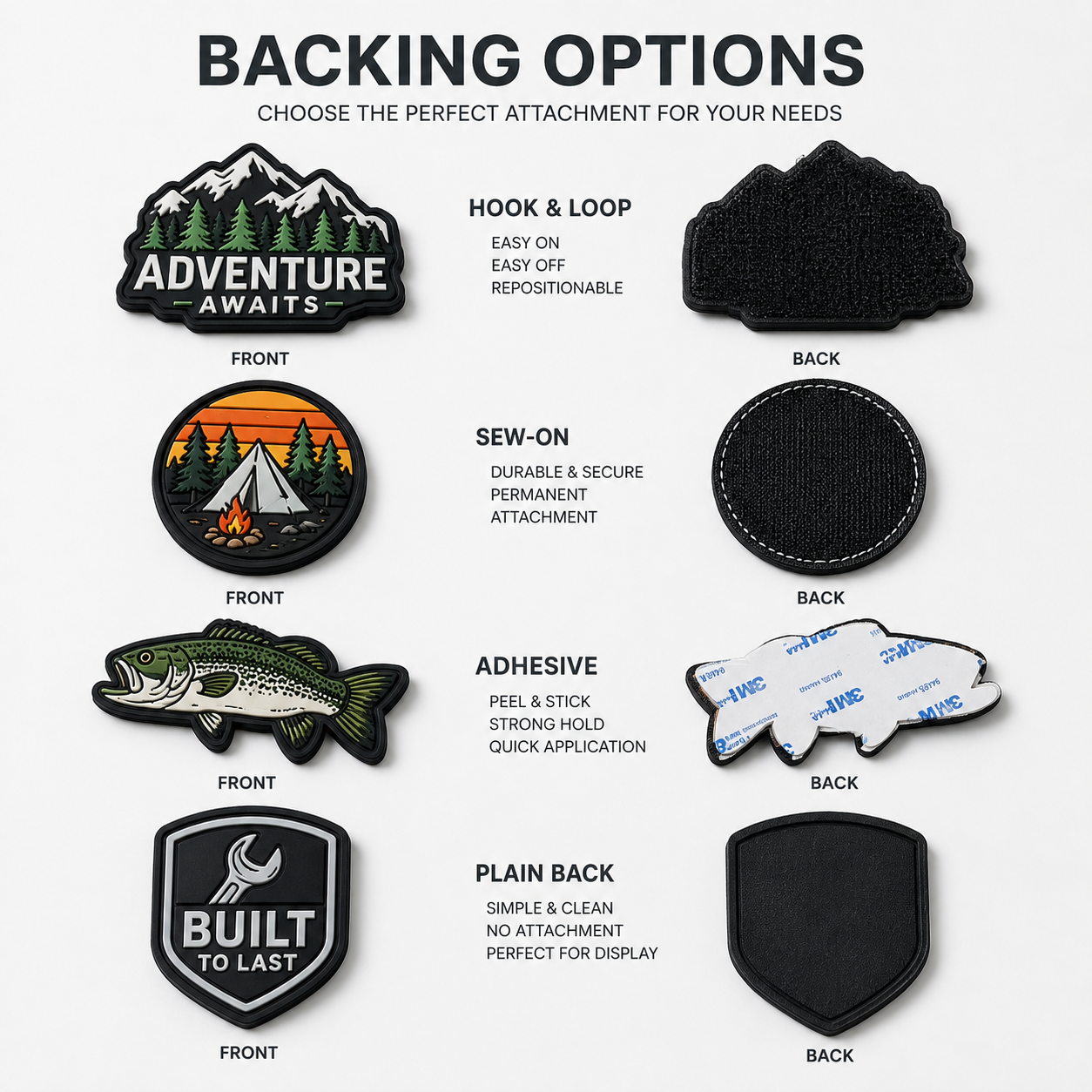 Custom Die-Cut PVC Patches | Premium 3D Rubber Logo Patches in Any Custom Shape