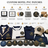 Hotel Uniform PVC Patches | Custom 3D Rubber Logo Patches for Hotels & Hospitality Staff