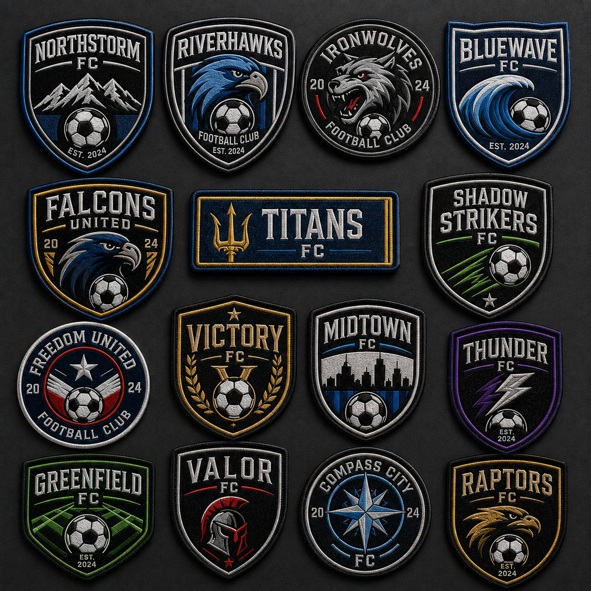 Custom Soccer Patches | Embroidered Football Team Logo Patches for Jerseys, Bags & Jackets - Patch Vista