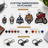 Custom Shape Embroidered Keychains | Personalized Logo Keychains in Any Shape