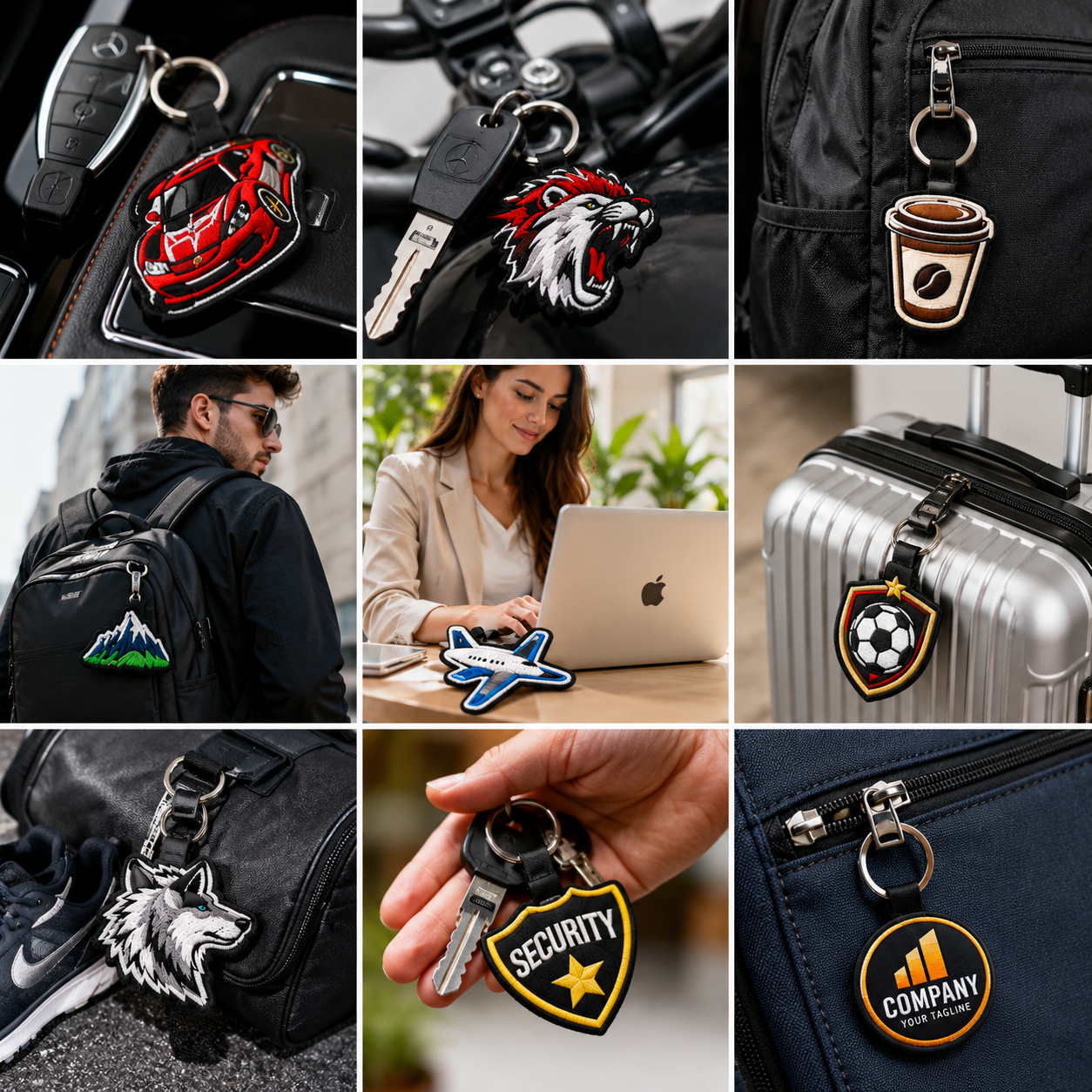 Custom Shape Embroidered Keychains | Personalized Logo Keychains in Any Shape