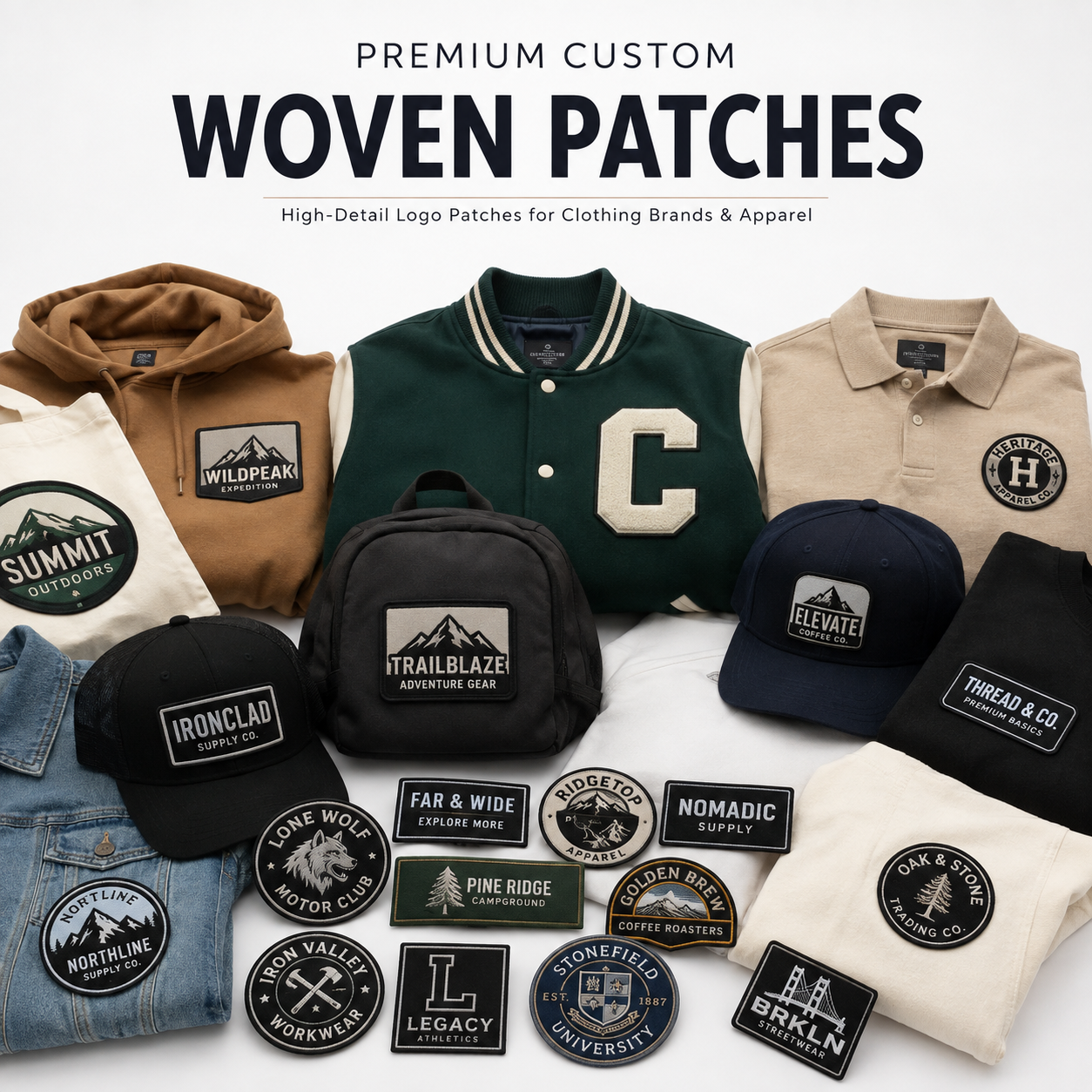 Premium Custom Woven Patches | High-Detail Logo Patches for Clothing Brands, Uniforms & Apparel