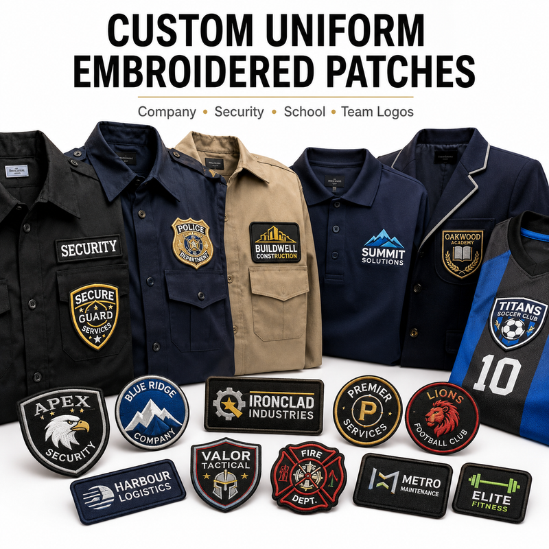 Custom Uniform Embroidered Patches | Company, Security, School & Team Logo Patches