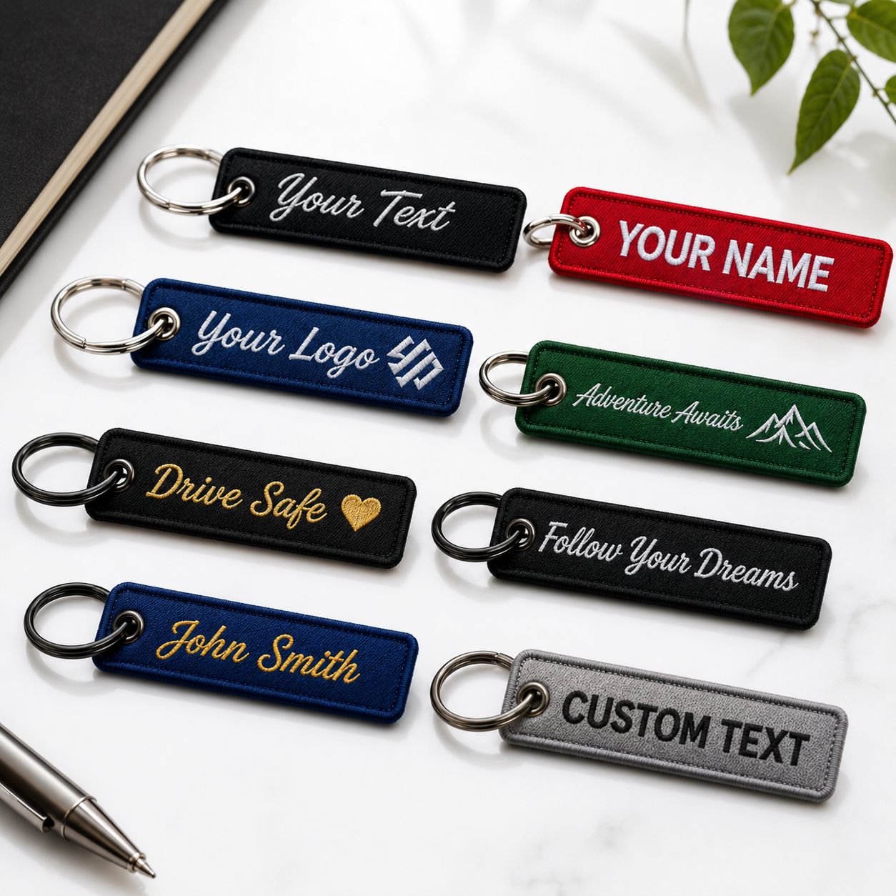 Personalized Name Keychains | Custom Embroidered Name & Logo Keychains for Gifts & Business