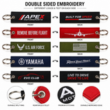 Custom Embroidered Flight Tag Keychains | Personalized Logo, Name & Jet Tag Keychains