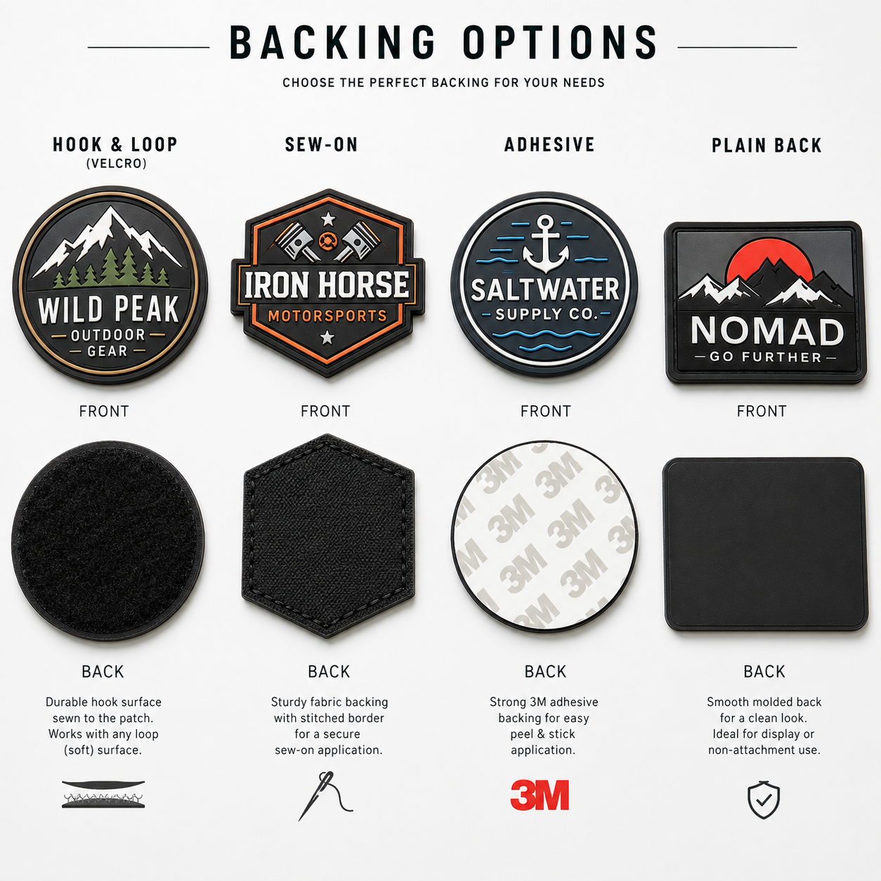 Made-to-Order PVC Rubber Patches | Custom 3D Soft PVC Logo Patches for Brands & Uniforms