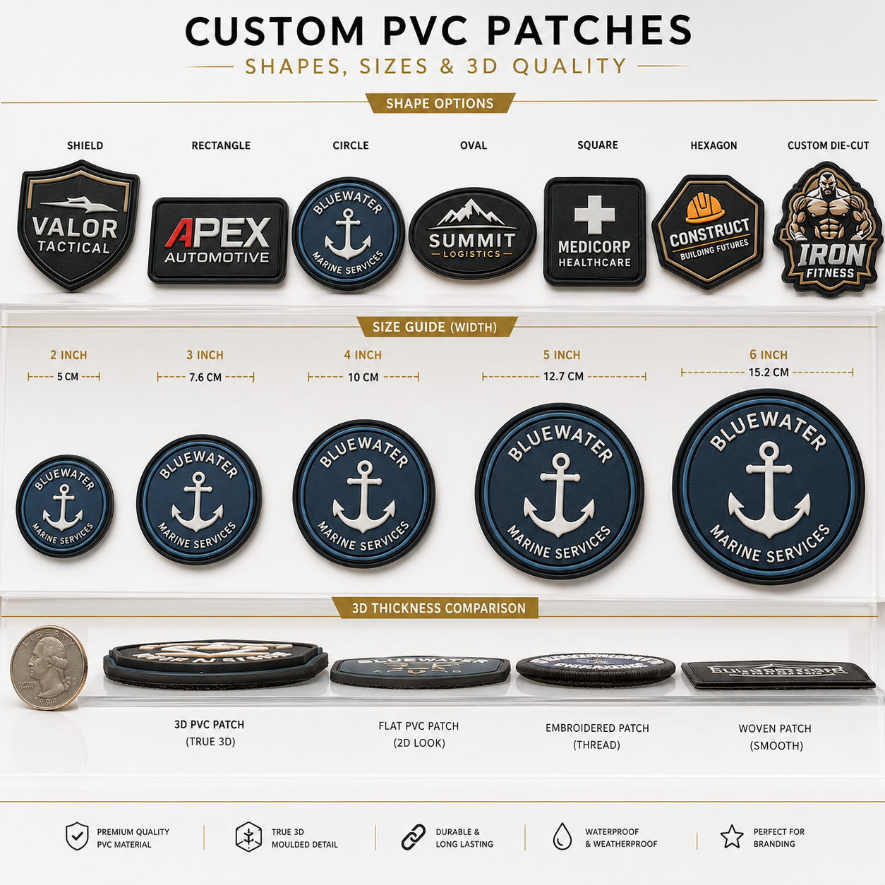 Corporate PVC Logo Patches | Custom 3D Rubber Logo Patches for Business Uniforms & Branding