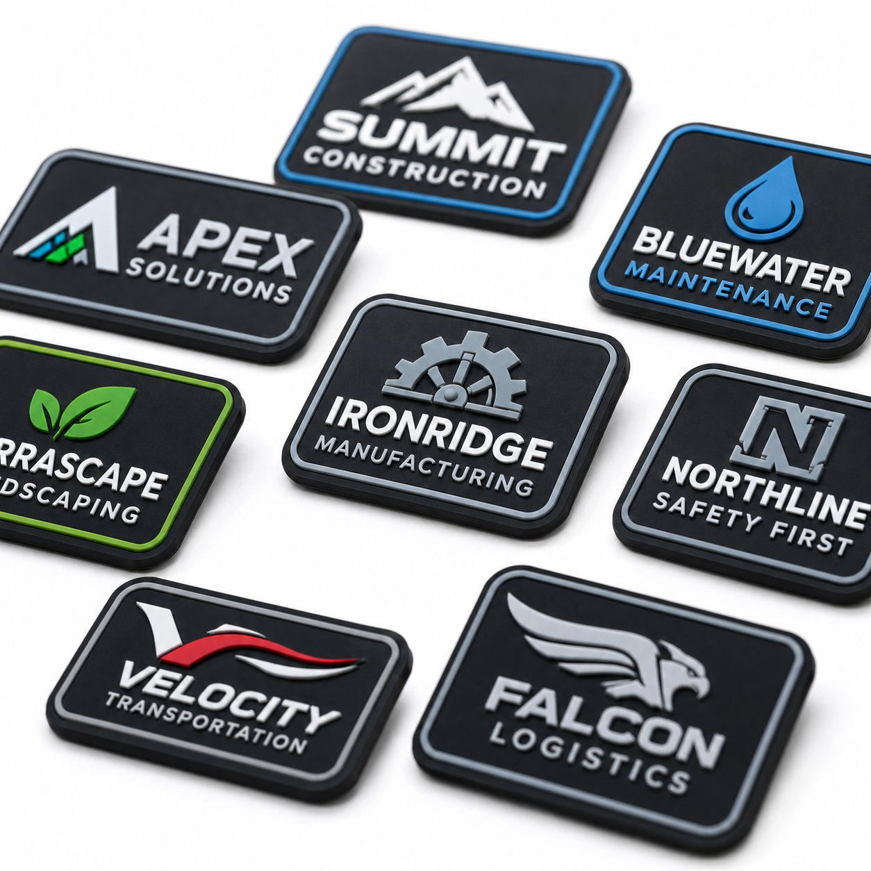 Custom Industrial Uniform PVC Patches | 3D Rubber Logo Patches for Workwear & Safety Uniforms