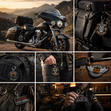 Custom Motorcycle Embroidered Keychains | Personalized Biker Logo & Motorcycle Club Keychains