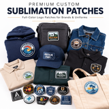 Premium Custom Sublimation Patches | Full-Color Logo Patches for Brands, Uniforms & Businesses