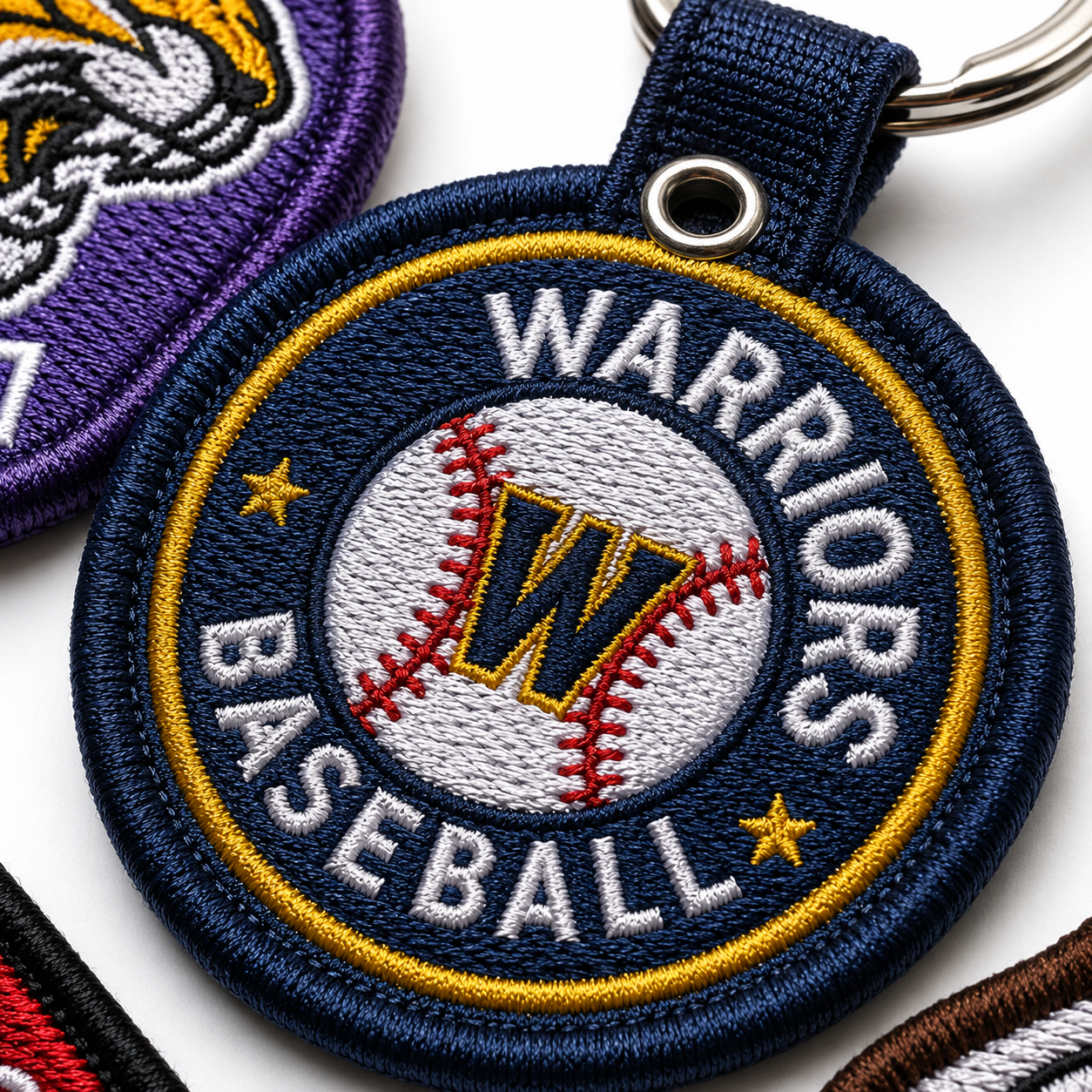 Sports Team Embroidered Keychains | Custom Team Logo, Mascot & Player Name Keychains
