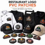 Restaurant Logo PVC Patches | Custom 3D Rubber Logo Patches for Restaurant Uniforms & Aprons