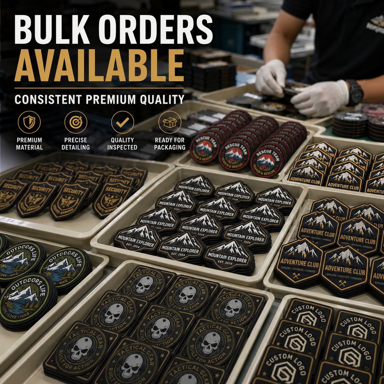 Custom Tactical PVC Patches | 3D Velcro Rubber Morale Patches for Military, Police & Outdoor Gear