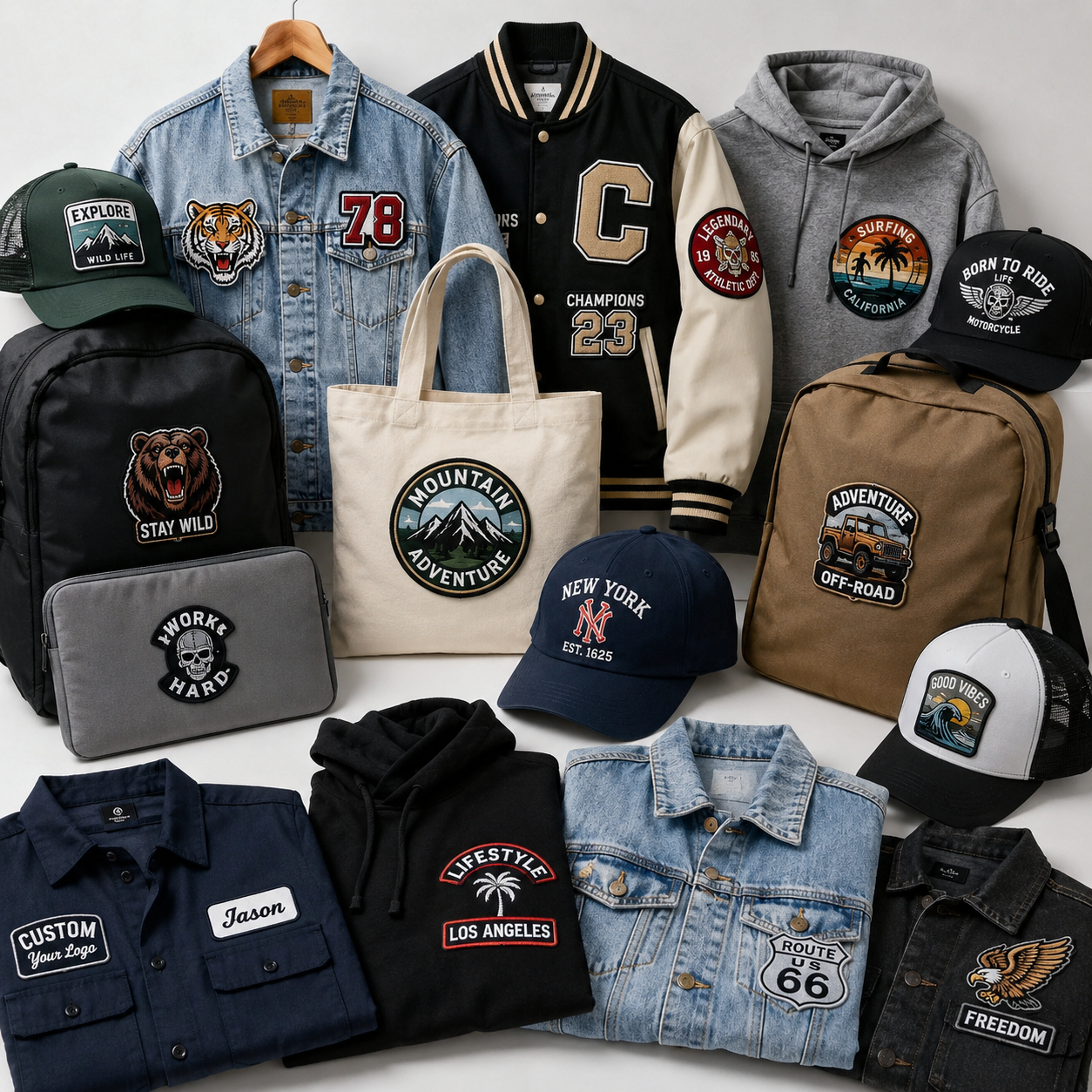 Custom Iron-On Embroidered Patches | Personalized Logo Patches for Clothing, Jackets, Hats & Bags