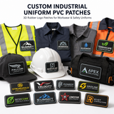Custom Industrial Uniform PVC Patches | 3D Rubber Logo Patches for Workwear & Safety Uniforms