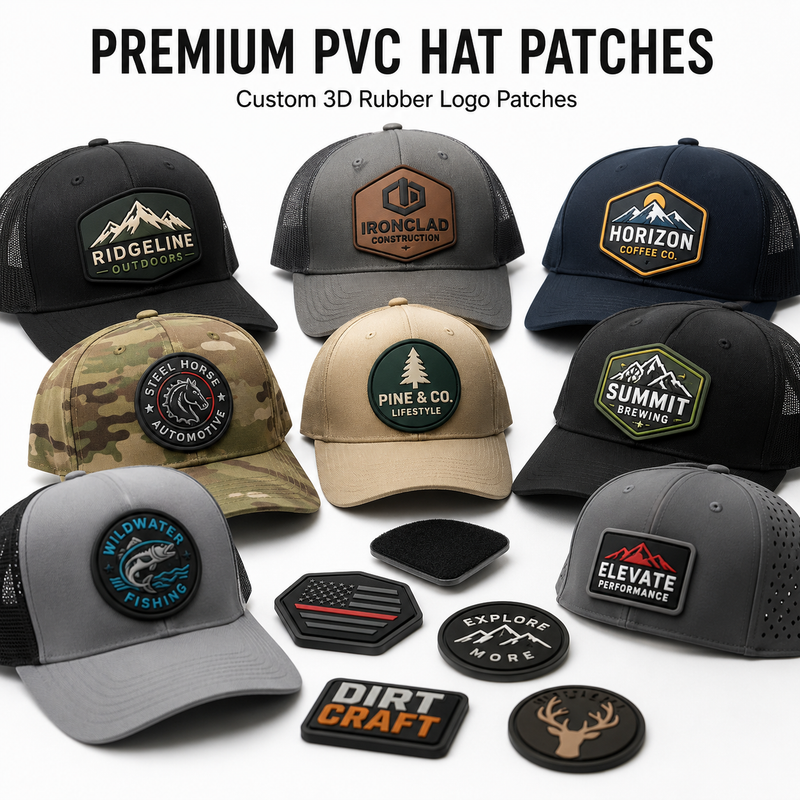 Premium PVC Hat Patches | Custom 3D Rubber Logo Patches for Caps, Trucker Hats & Headwear
