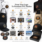 Restaurant Logo PVC Patches | Custom 3D Rubber Logo Patches for Restaurant Uniforms & Aprons