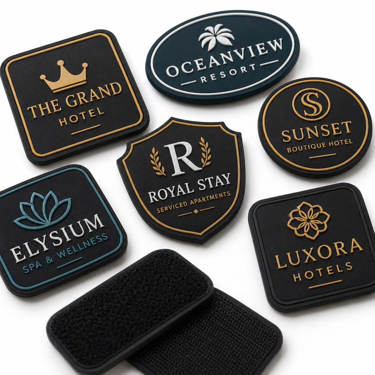 Hotel Uniform PVC Patches | Custom 3D Rubber Logo Patches for Hotels & Hospitality Staff
