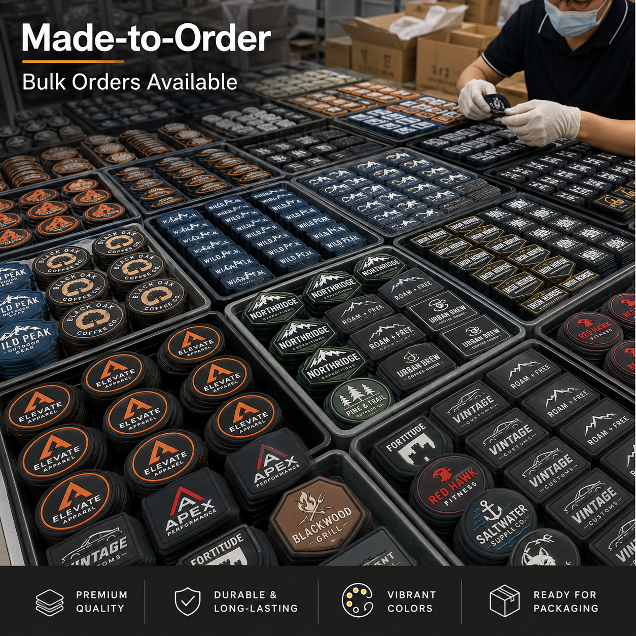 Made-to-Order PVC Rubber Patches | Custom 3D Soft PVC Logo Patches for Brands & Uniforms