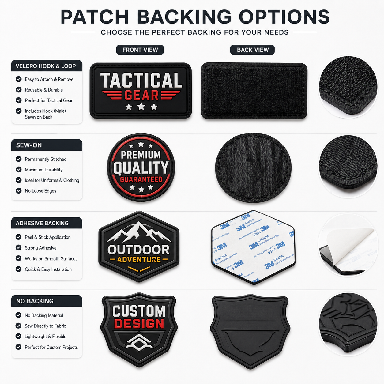Custom 3D PVC Logo Patches | Premium Personalized Rubber Patches for Brands & Uniforms