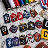 Sports Team Embroidered Keychains | Custom Team Logo, Mascot & Player Name Keychains