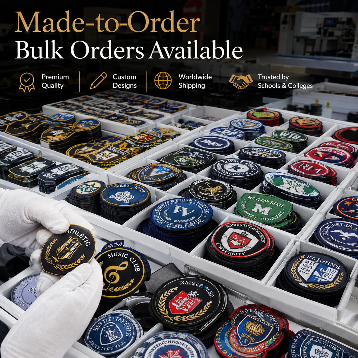 School & College PVC Patches | Custom 3D Rubber Logo Patches for Uniforms, Clubs & Teams