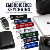 Made-to-Order Embroidered Keychains | Custom Logo, Name & Personalized Fabric Keychains