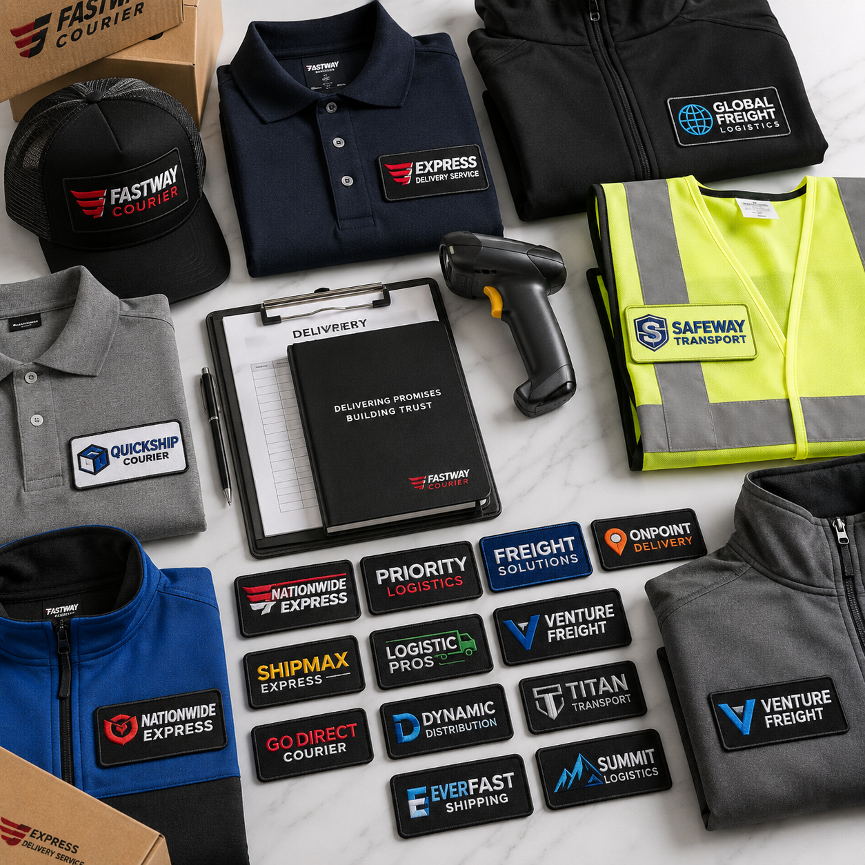 Uniform Woven Patches for Logistics Companies | Custom High-Detail Logo Patches for Workwear