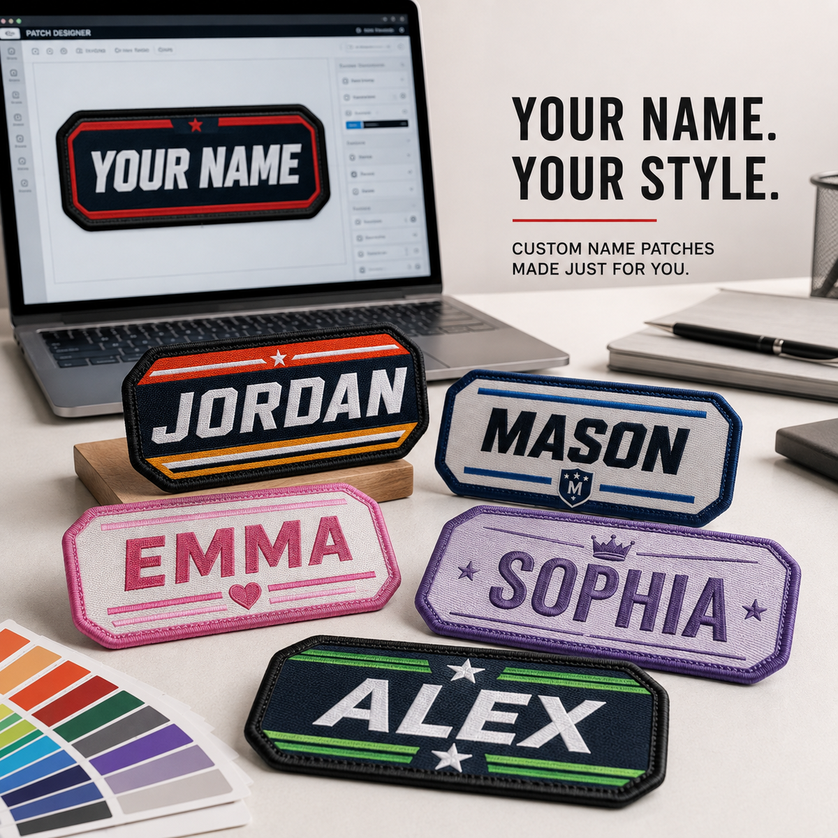 Custom Name Sublimation Patches – Personalized Name Patches for Hats, Bags & Apparel - Patch Vista