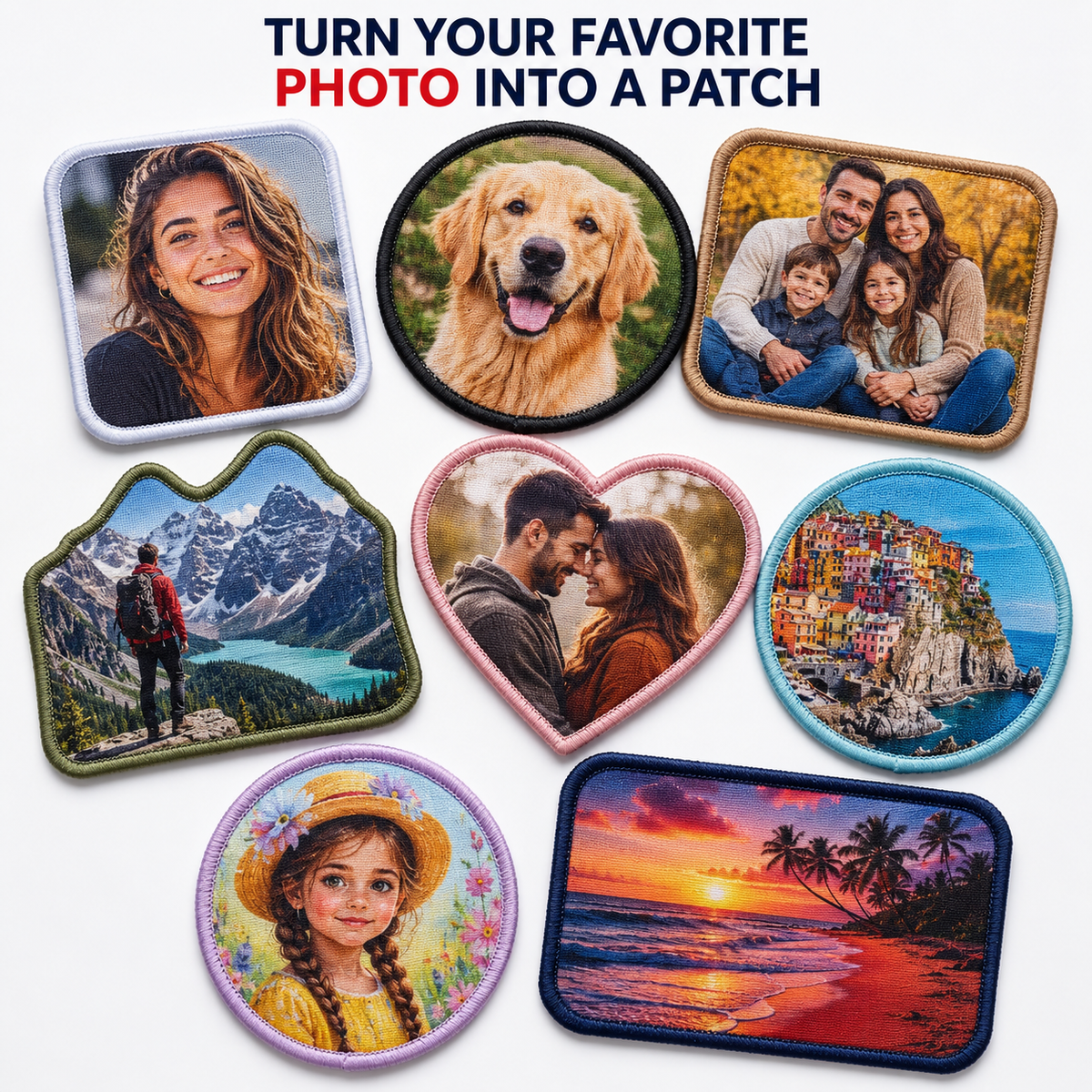 Transform Memories with Personalized Photo Sublimation Patches - Patch Vista