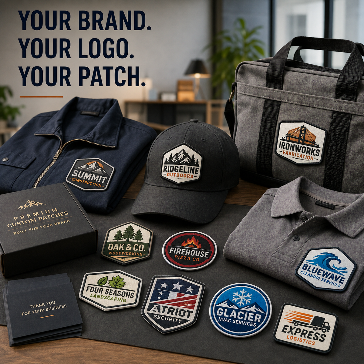 Custom Logo Sublimation Patches – Full Color Printed Patches for Businesses - Patch Vista