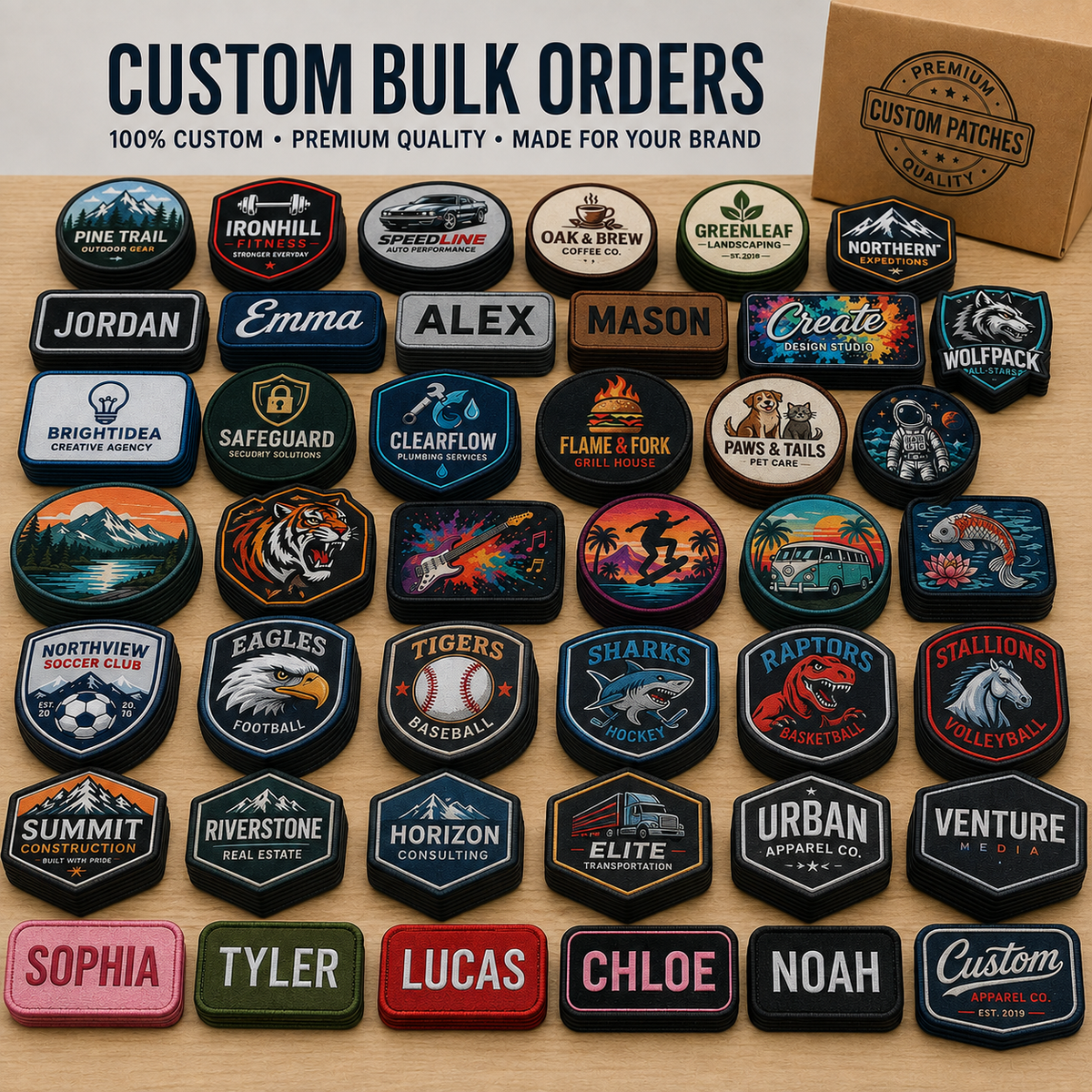 Custom Full Color Sublimation Patches – Custom Logo, Name & Artwork Patches - Patch Vista