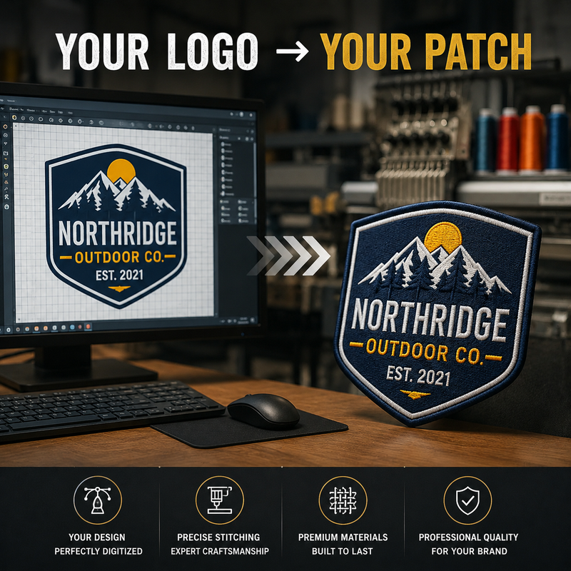 Custom Logo Embroidered Patches | Personalized Iron On & Sew On Business Patches - Patch Vista