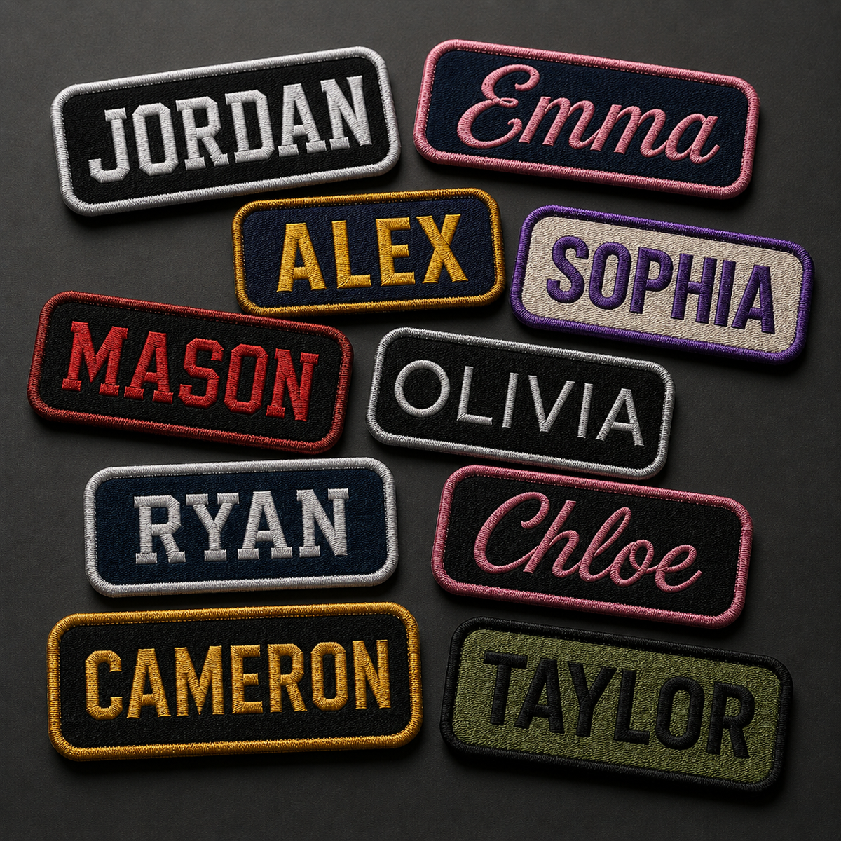 Personalized Embroidered Name Patches | Custom Name Tags for Hats, Jackets & Work Uniforms - Patch Vista