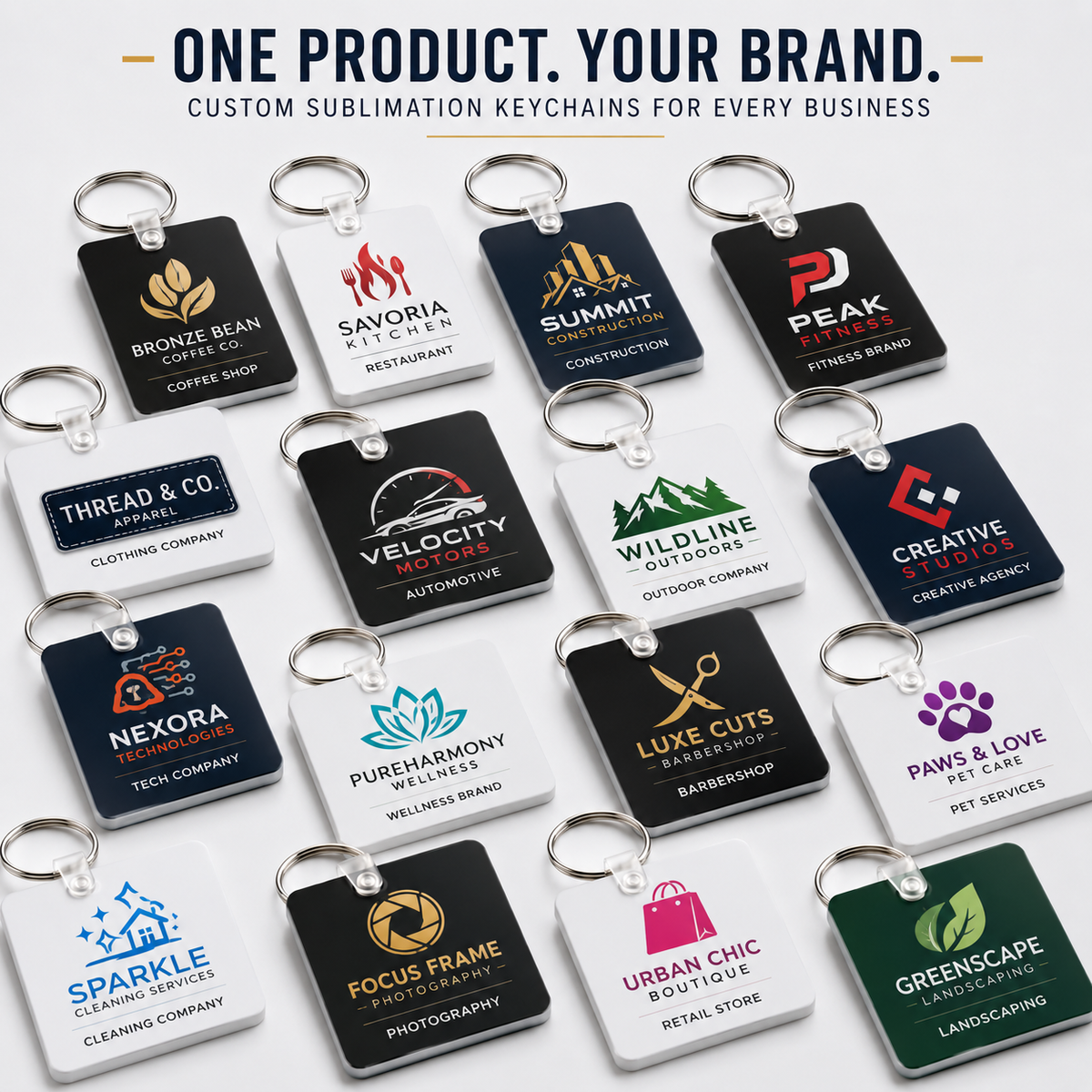 Bulk Custom Sublimation Keychains – Personalized Logo Keychains for Businesses - Patch Vista