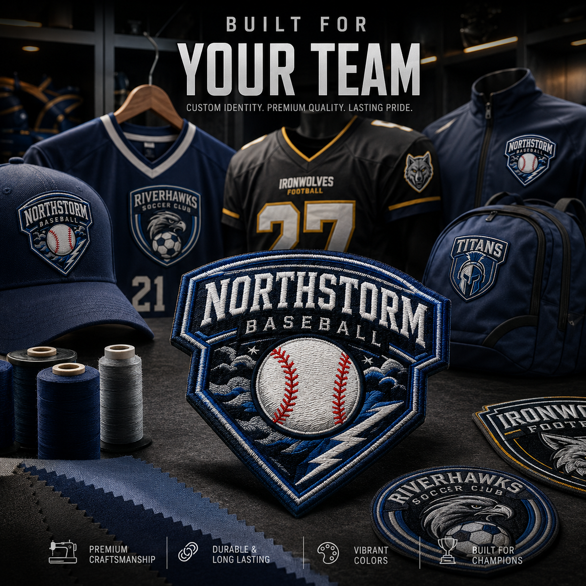 Custom Sports Team Patches | Embroidered Team Logo Patches for Baseball, Soccer & Football - Patch Vista