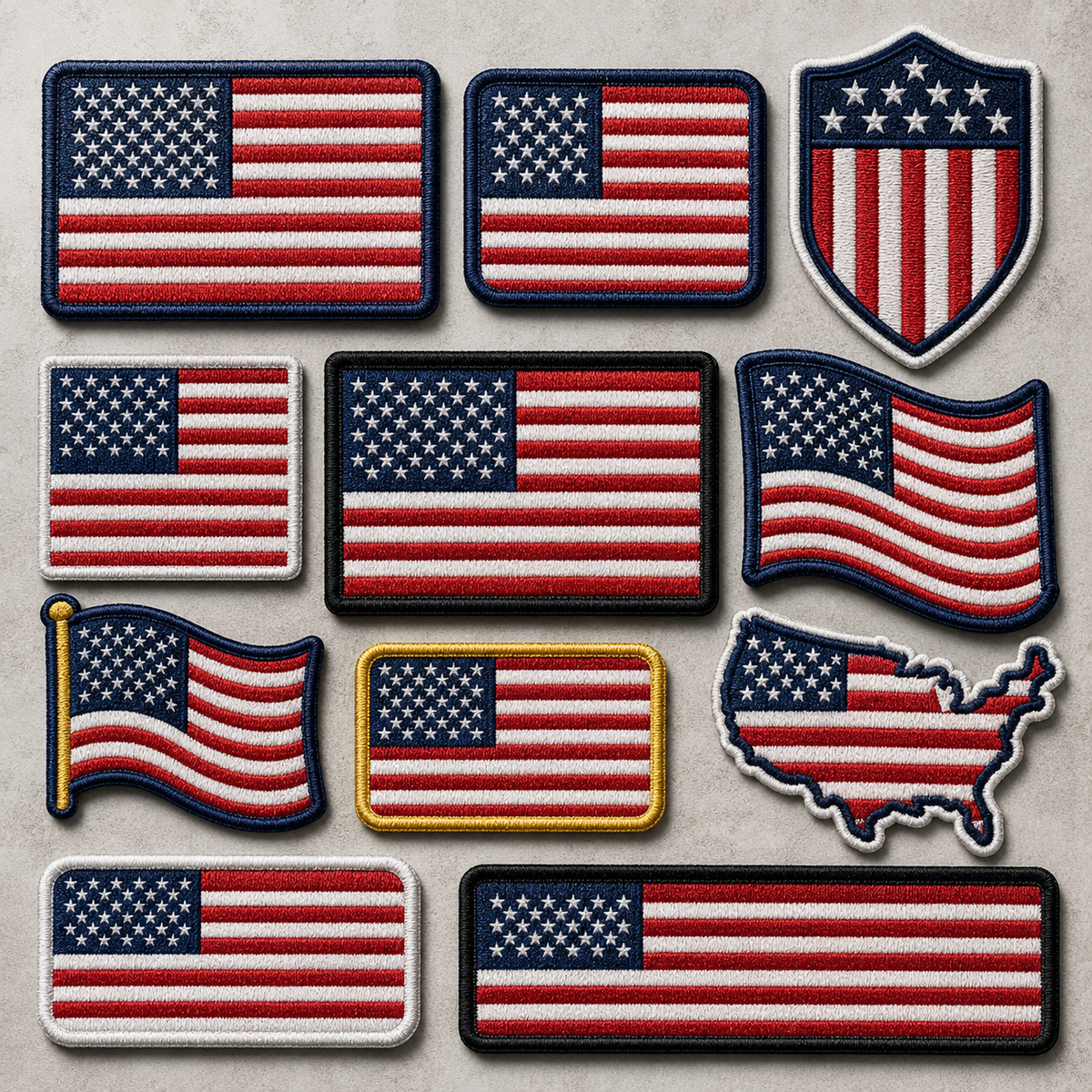 Custom USA Flag Patches | Patriotic Embroidered Iron On Patches for Hats, Jackets & Backpacks - Patch Vista