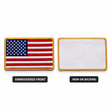Custom USA Flag Patches | Patriotic Embroidered Iron On Patches for Hats, Jackets & Backpacks - Patch Vista