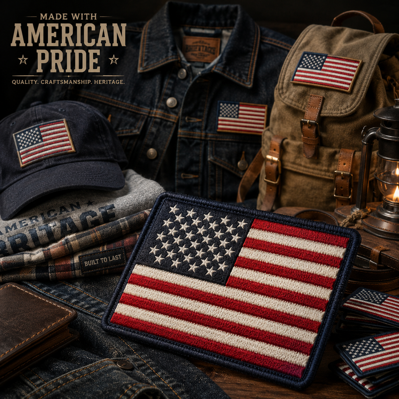 Custom USA Flag Patches | Patriotic Embroidered Iron On Patches for Hats, Jackets & Backpacks - Patch Vista