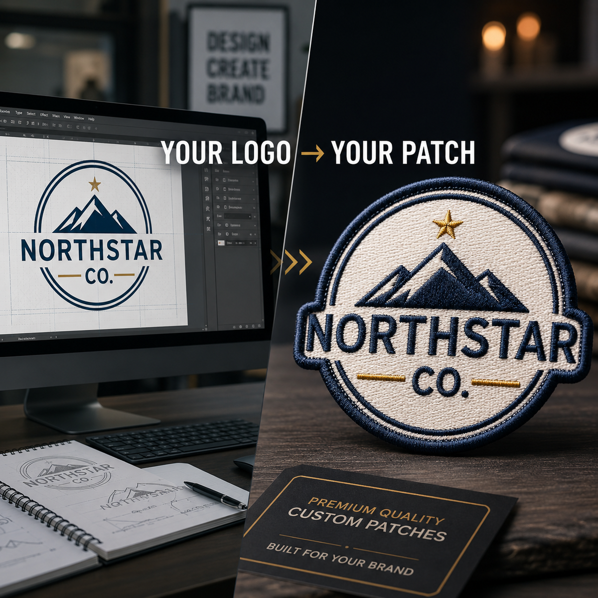 Custom Business Logo Patches | Embroidered Promotional Patches for Brands, Uniforms & Workwear - Patch Vista