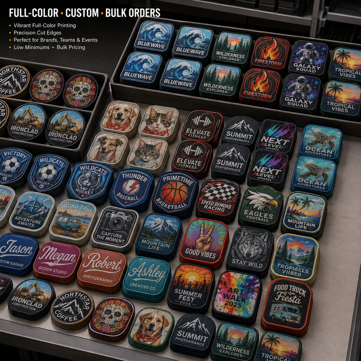 Custom Printed Sublimation Patches | Full Color Logo Patches for Brands & Businesses - Patch Vista