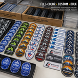 Custom Logo Sublimation Patches | Full Color Business & Brand Patches for Apparel - Patch Vista