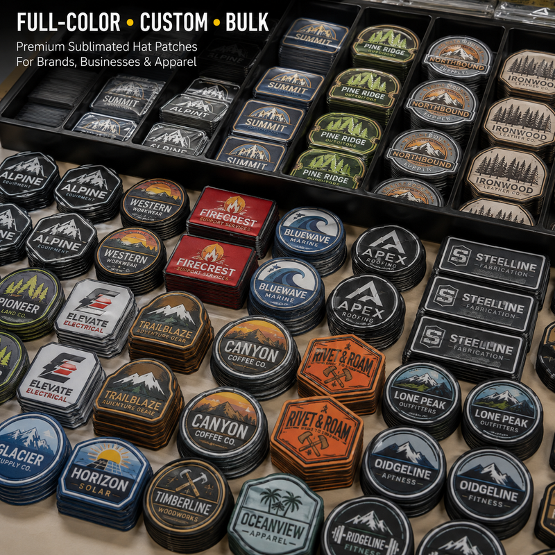 Custom Sublimated Hat Patches | Full Color Logo Patches for Caps, Beanies & Bags - Patch Vista