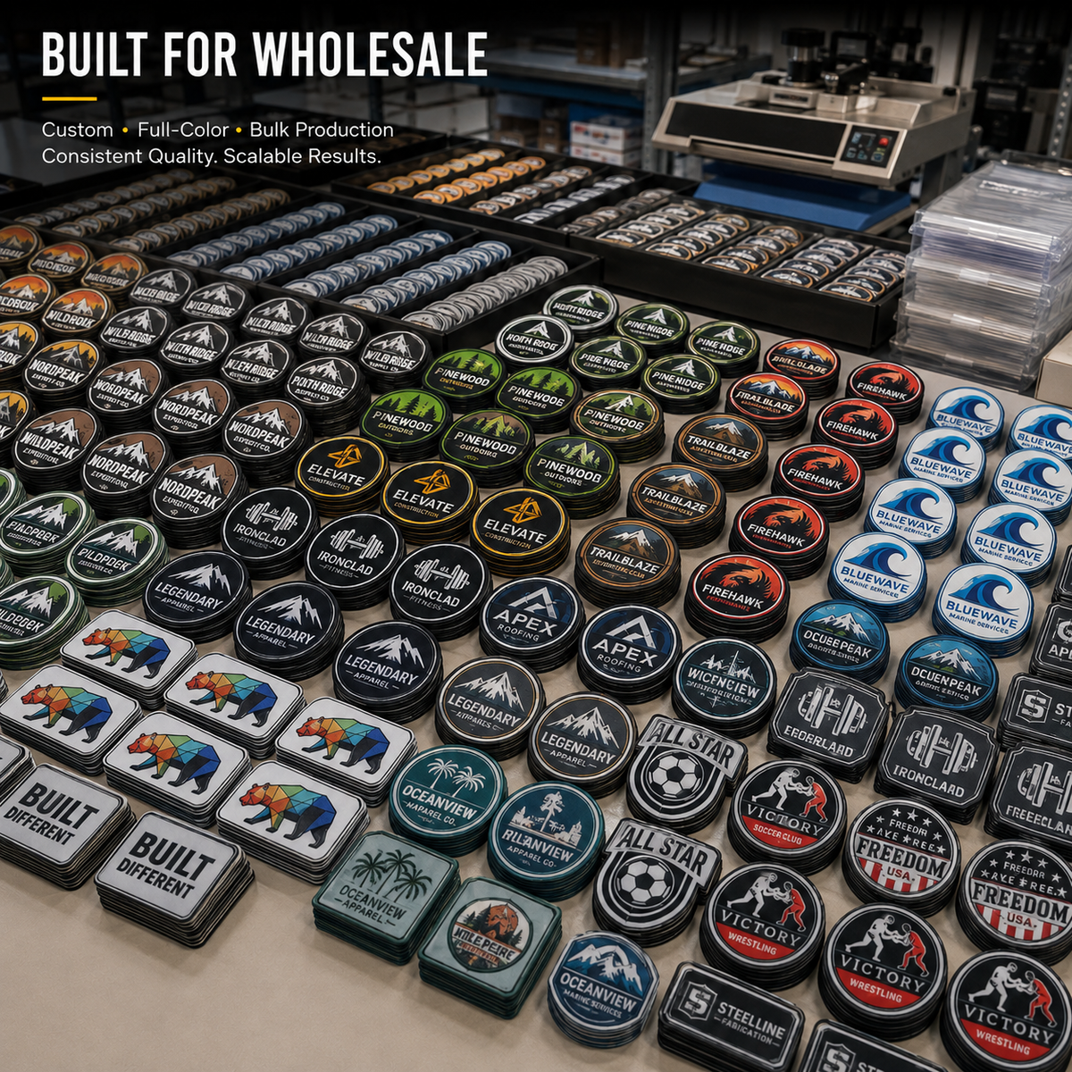 Custom Sublimation Patches Bulk | Wholesale Full Color Logo Patches for Businesses - Patch Vista